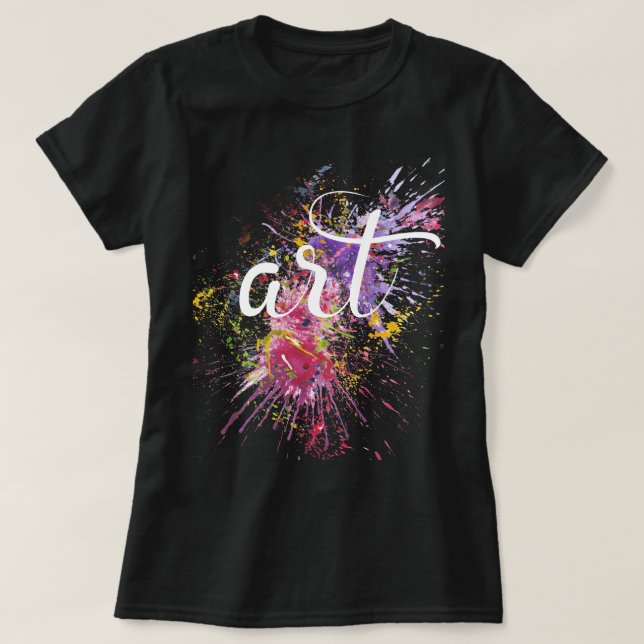 Färgfläckar ART Calligraphy T Shirt (Design framsida)