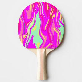 Färgfläckar av Rosa Magenta Gult Grönt Mint Pingisracket