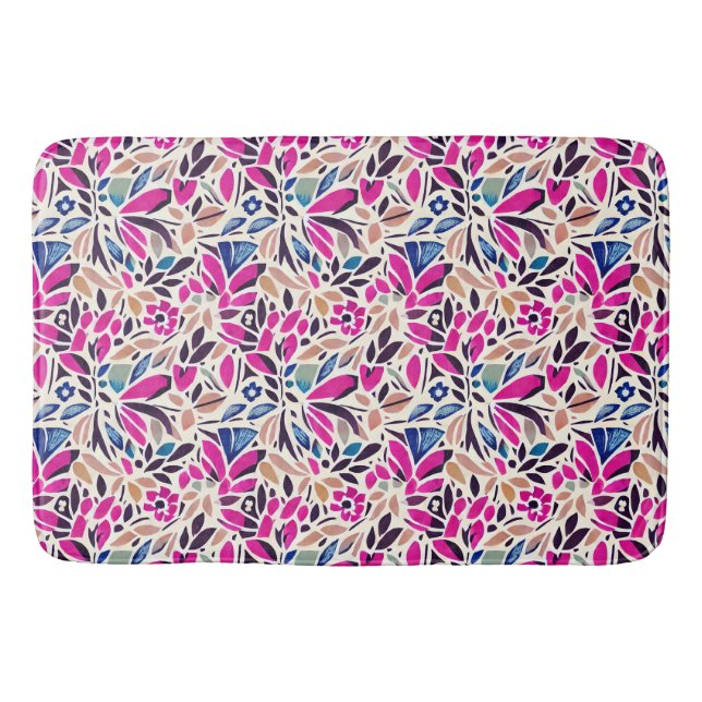 Färgfläckar Botaniska Mönster Badrumsmatta (Framsidan)