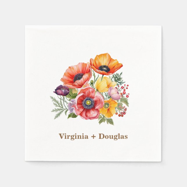 Färgfläckar Bröllop Napkins Pappersservett (Framsidan)