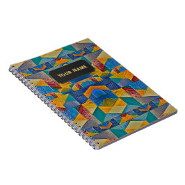 Färgfläckar - Etniskt utseende Quilt - Din text Anteckningsbok