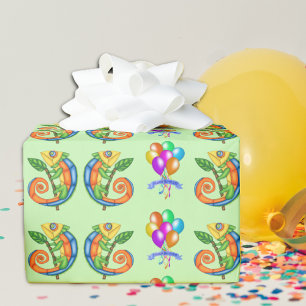 Färgfläckar för kute-butiker Bubblar födelsedag Presentpapper