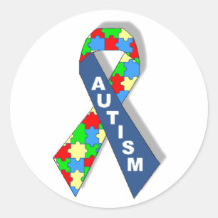 Färgfläckar för medvetandegörande av autism runt klistermärke