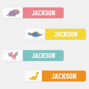 Färgfläckar för Personligen Dinosaurs Kids Klistermärke