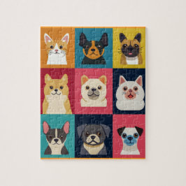 Färgfläckar för Tecknad hund Pussel