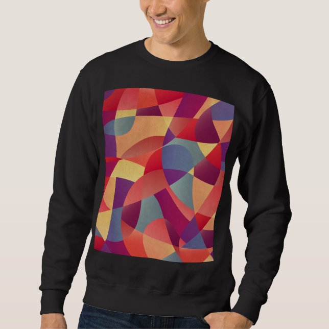 Färgfläckar: Geometric Triangles - bakgrund Lång Ärmad Tröja (Framsida)
