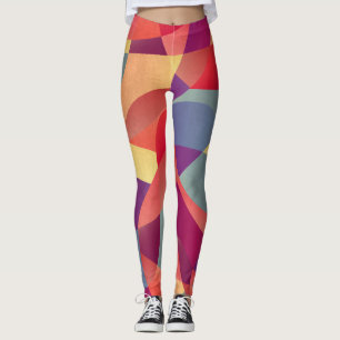 Färgfläckar: Geometric Triangles - bakgrund Leggings