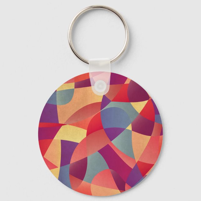 Färgfläckar: Geometric Triangles - bakgrund Nyckelring (Framsida)