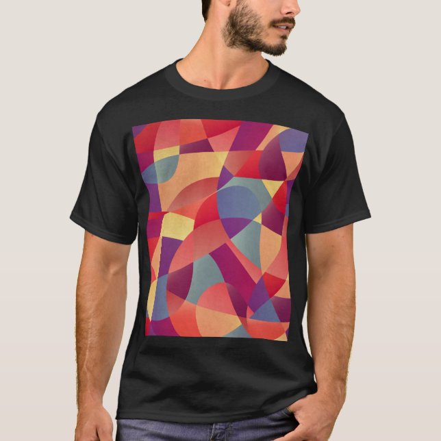 Färgfläckar: Geometric Triangles - bakgrund T Shirt (Framsida)