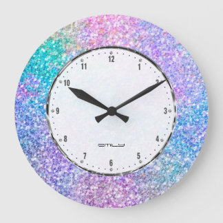 Färgfläckar Glitter och miniatyrdiagram, stora klo Stor Klocka