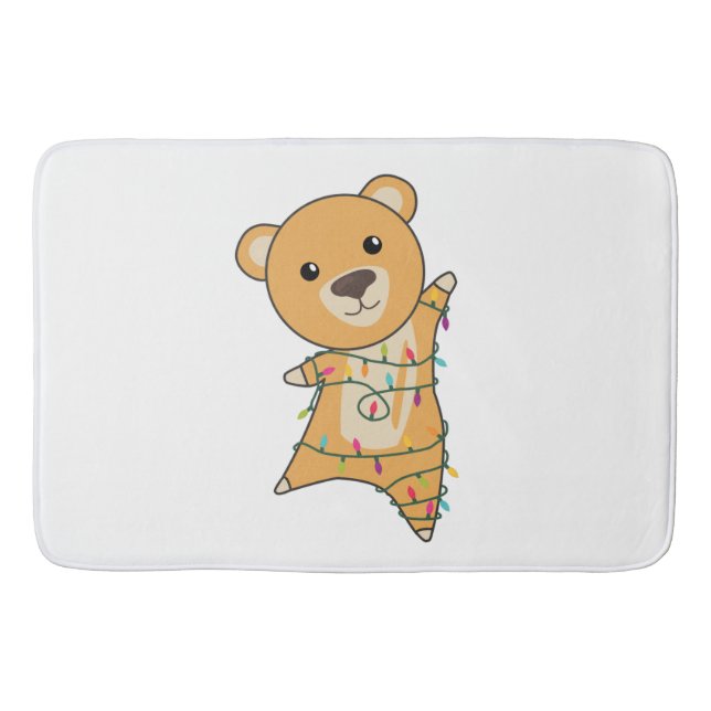 Färgfläckar God jul vinterdjur Bear Badrumsmatta (Framsidan)