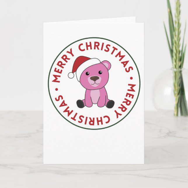 Färgfläckar God jul vinterdjur Bear Helgkort (Framsida)