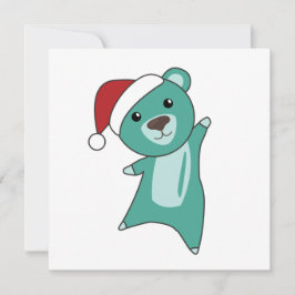 Färgfläckar God jul vinterdjur Bear Inbjudningar