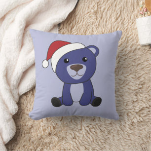 Färgfläckar God jul vinterdjur Bear Kudde