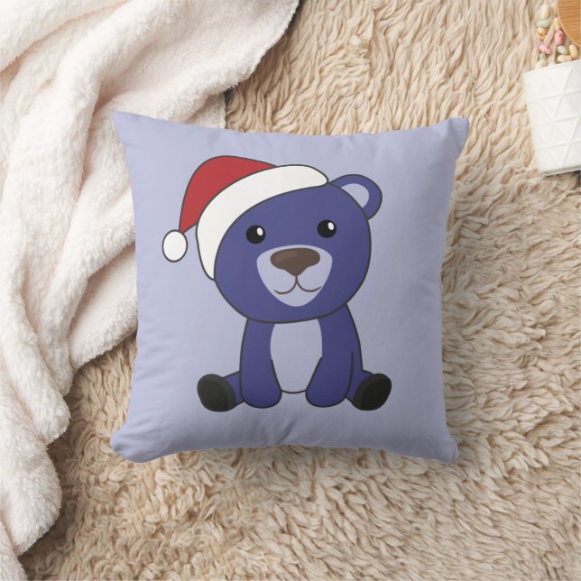 Färgfläckar God jul vinterdjur Bear Kudde (Filt)