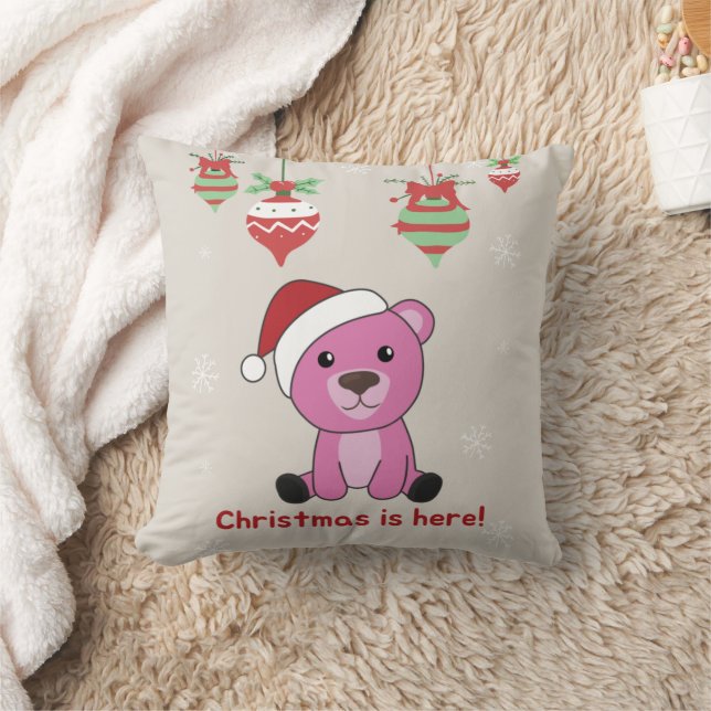 Färgfläckar God jul vinterdjur Bear Kudde (Filt)
