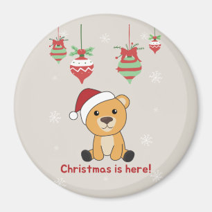 Färgfläckar God jul vinterdjur Bear Magnet