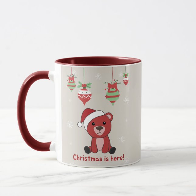 Färgfläckar God jul vinterdjur Bear Mugg (Vänster)