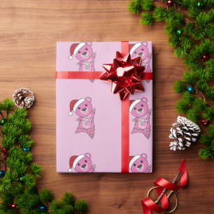 Färgfläckar God jul vinterdjur Bear Presentpapper