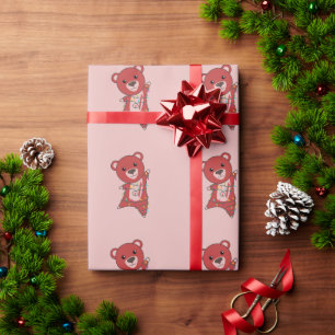 Färgfläckar God jul vinterdjur Bear Presentpapper