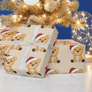 Färgfläckar God jul vinterdjur Bear Presentpapper