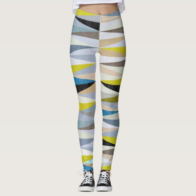Färgfläckar Golv Tiles Struktur Leggings (Framsida)