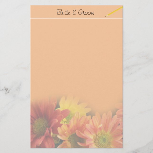 Färgfläckar, gult och daisy av orange. (Framsida)