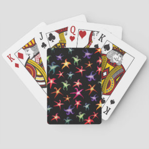 Färgfläckar, havsstjärnor, uppspelningskort casinokort