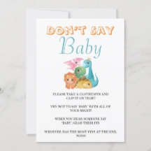 Färgfläckar i cute Dinosaurs säger inte Baby-kort