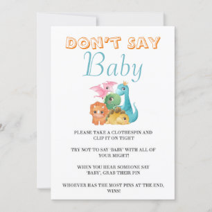 Färgfläckar i cute Dinosaurs säger inte Baby-kort