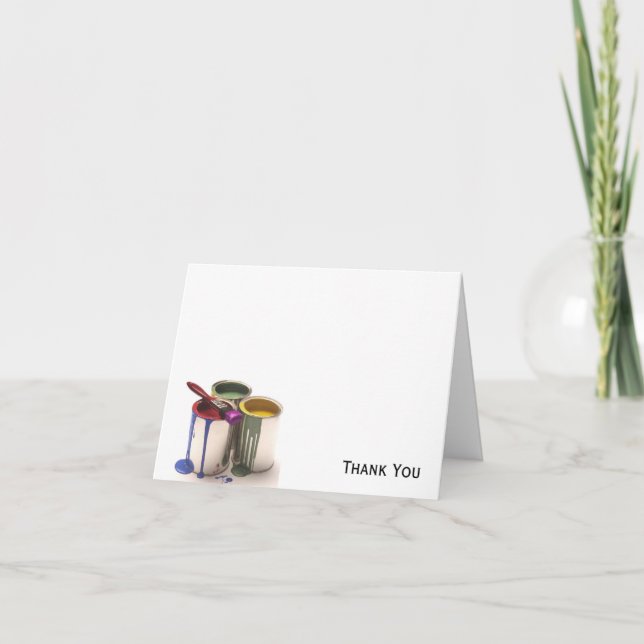 Färgfläckar i Gulten Röd Grönt Tack Kort (Framsida)