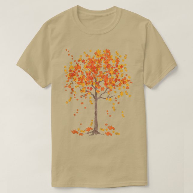 Färgfläckar i Höst löv Natur Forest Träd  T Shirt (Design framsida)