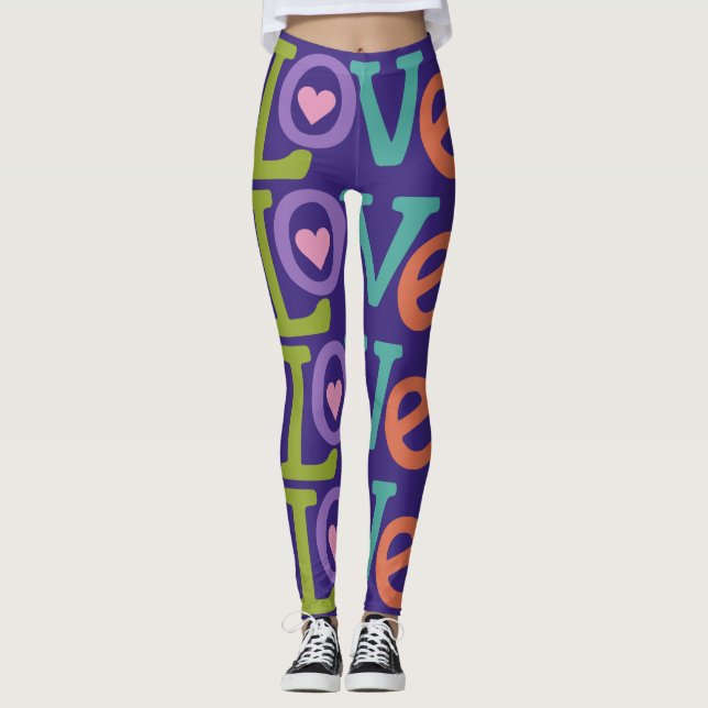 Färgfläckar i Kärlek Leggings (Framsida)