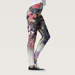 Färgfläckar i pussel leggings
