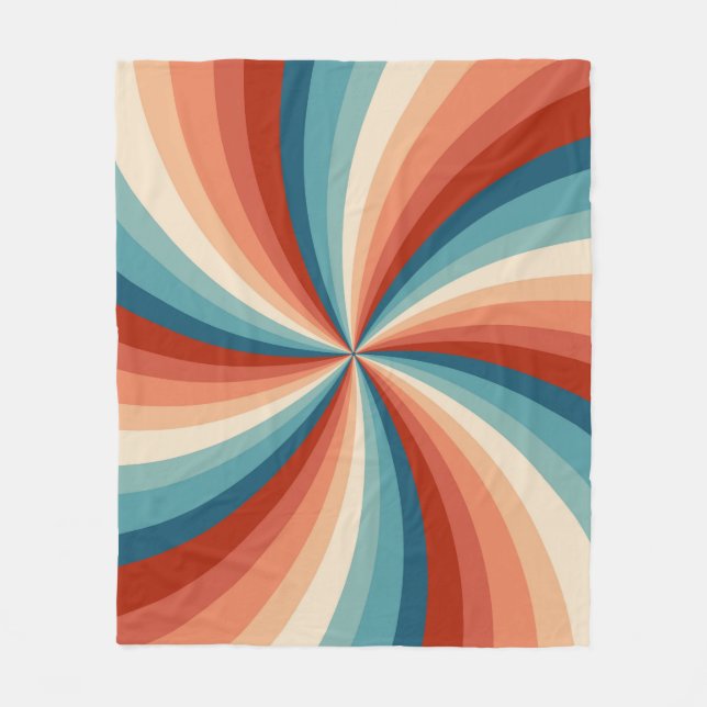 Färgfläckar i stil vågigt röntgenstrålar i sol fleecefilt (Framsidan)