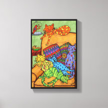 Färgfläckar i Teckning Cats-stomme Nappande Svängn