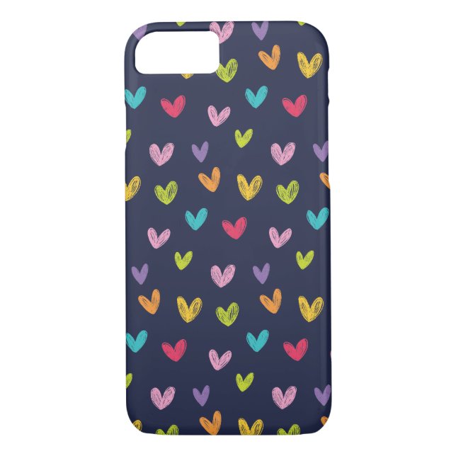 Färgfläckar i Valentineserna Hand plockade Hearts  Case-Mate iPhone Skal (Baksida)