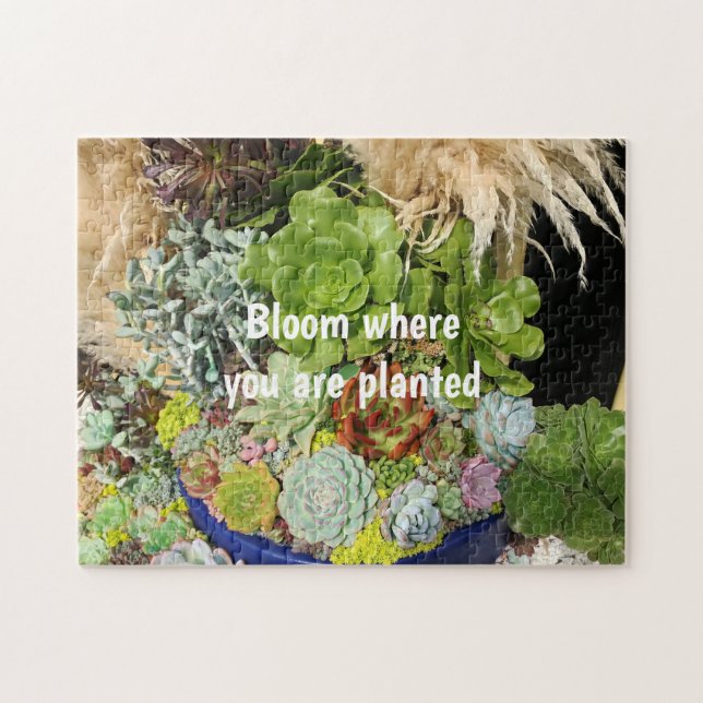 Färgfläckar med Silver-gräs Pussel (Horisontell)