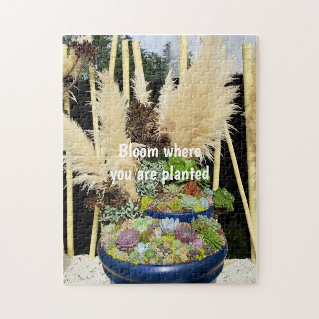 Färgfläckar med Silver-gräs Pussel (Vertikal)