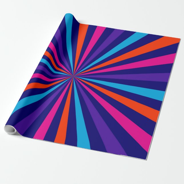 Färgfläckar med spinnande hjul presentpapper (Utrullad)