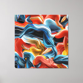 Färgfläckar med Vinkar Orange Blue Wall Art Canvastryck