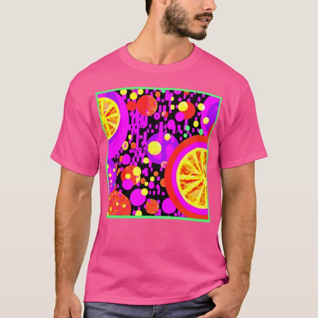 Färgfläckar Mönster T Shirt (Framsida)
