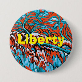 Färgfläckar och blå magiska träden knapp