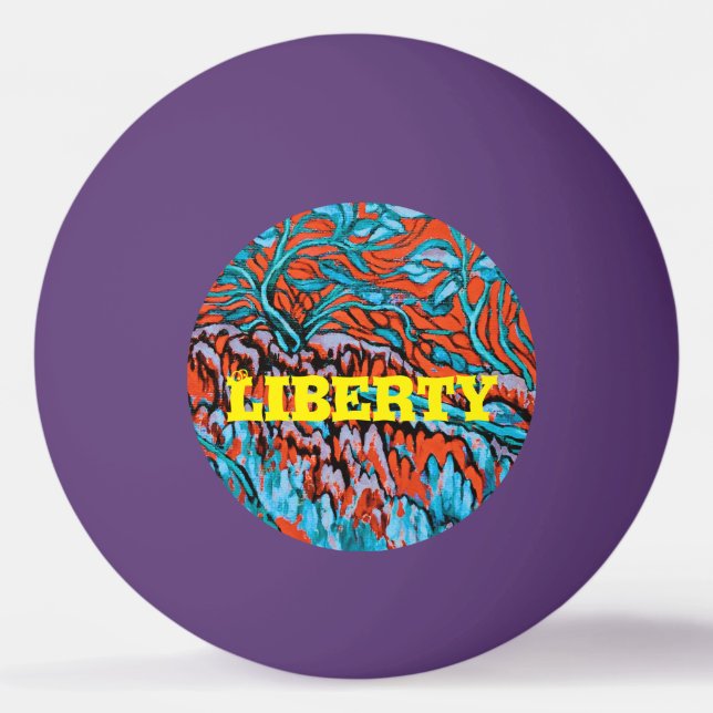 Färgfläckar och blå magiska träden pingisboll (Framsidan)