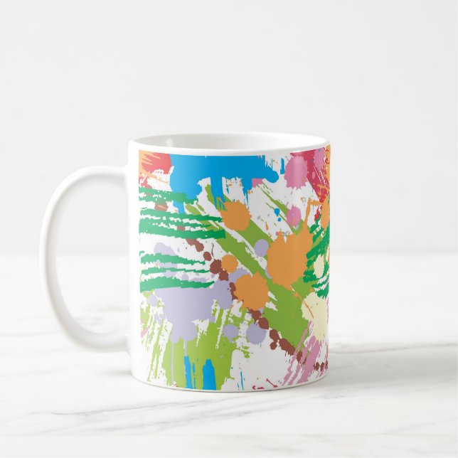 Färgfläckar och färger kaffemugg (Vänster)