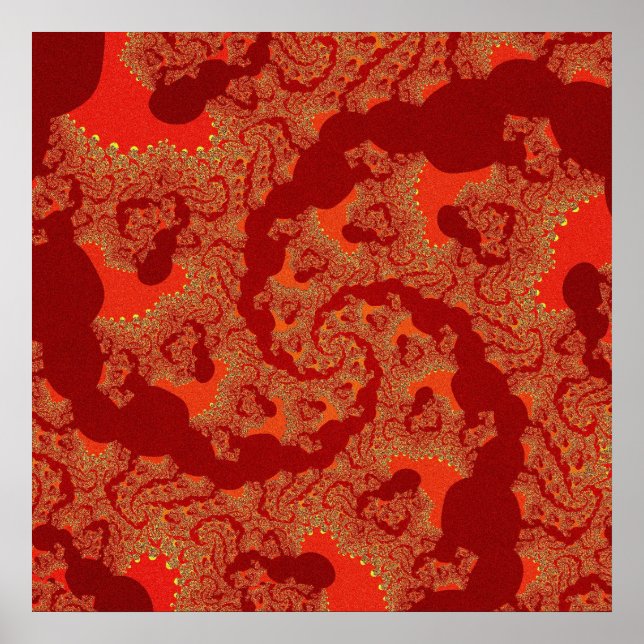 Färgfläckar och Orange Fractal Poster (Framsidan)
