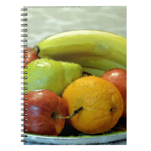 Färgfläckar, Orange, äpple, päron. Anteckningsbok Med Spiral (Framsidan)