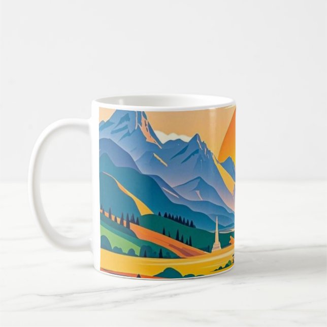 Färgfläckar på äventyr på rullbana kaffemugg (Vänster)