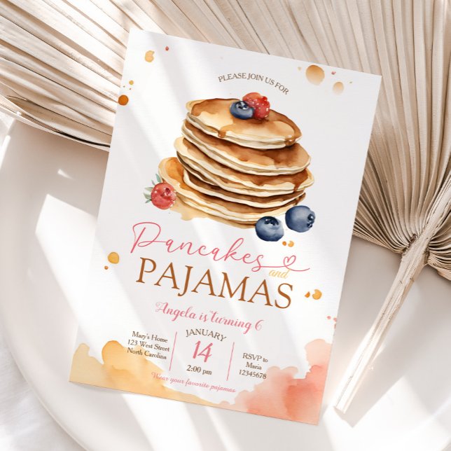 Färgfläckar på frukt och bär och Pajamas Party Inbjudningar (Skapare uppladdad)