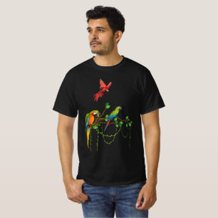 Färgfläckar på Gren - Tropisk fågelbild Illus T Shirt